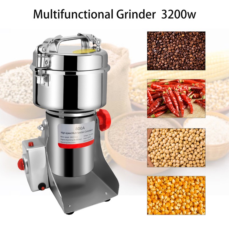 800g Commercial Spice Grinder Electric Grain Mill Grinder High Speed Pulverizer