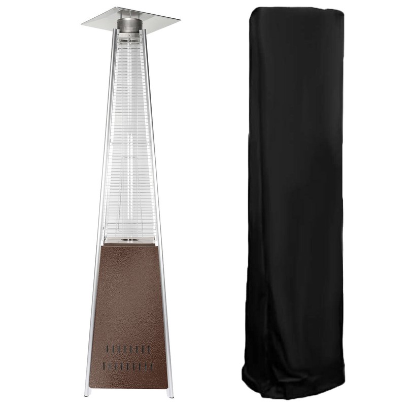 Patio Heater 42,000 BTU Pyramid Flame Outdoor Propane Heater With Wheel & Cover