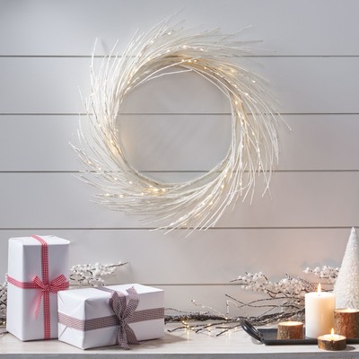 24 Inch Lighted Paper Wreath Decorative Home Accent Holiday Ornament