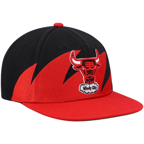 MENS MITCHELL & NESS NBA SHARKTOOTH SNAPBACK HWC BULLS - BLACK-RED