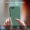 Dssairo [3 in 1 for iPhone SE case 2022/3rd/2020/2nd gen, iPhone 7/8，with 2 Pack Screen Protector, Liquid Silicone Ultra Slim Shockproof Protective Phone Case [Microfiber Lining] (Alpine Green)