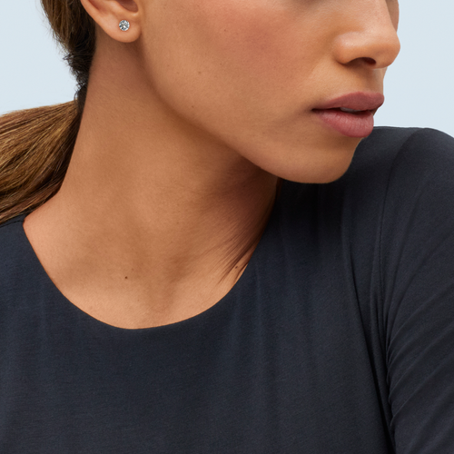 Finecraft Round-Cut Birthstone Stud Earrings in 10K Gold