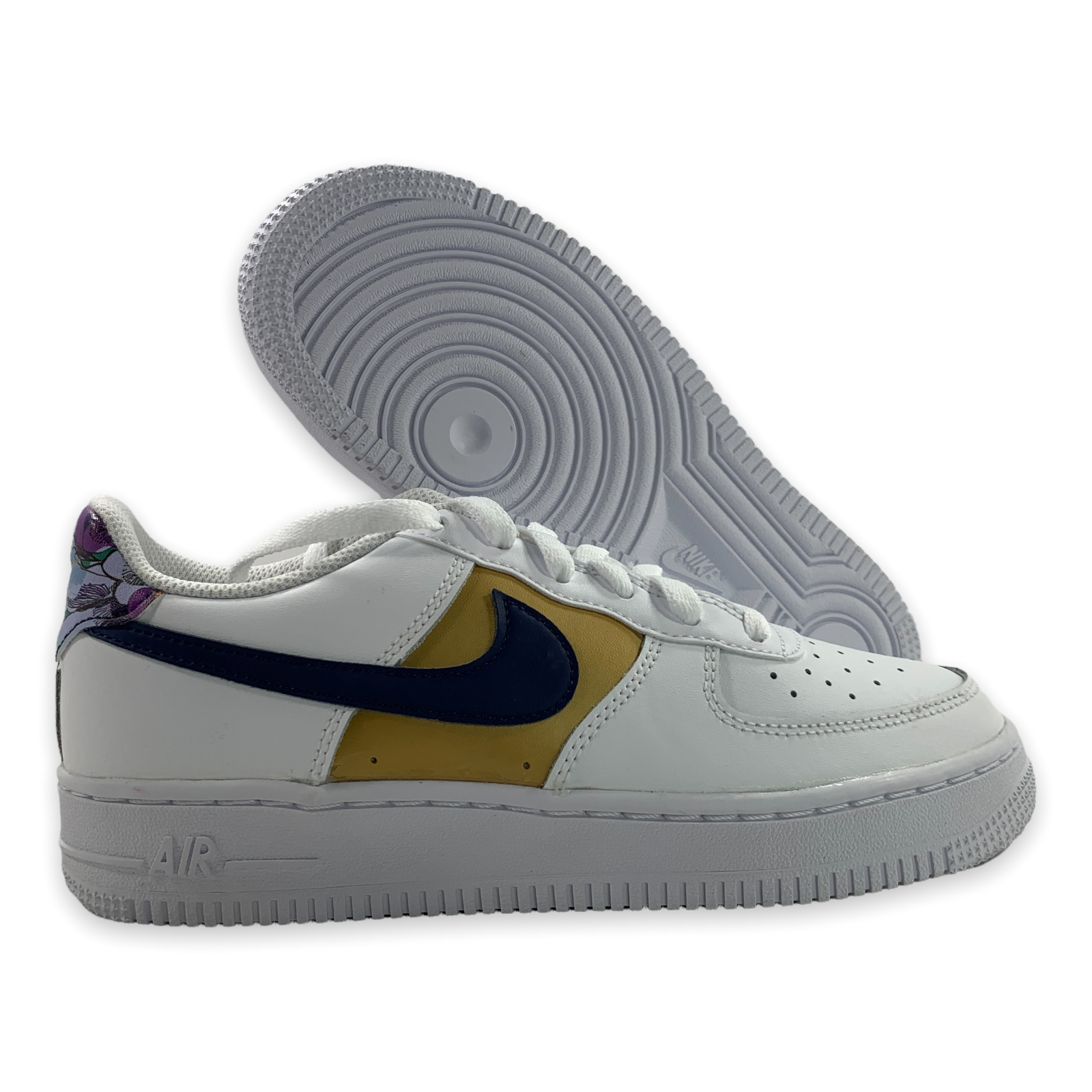 nike air force 1 blue and gold