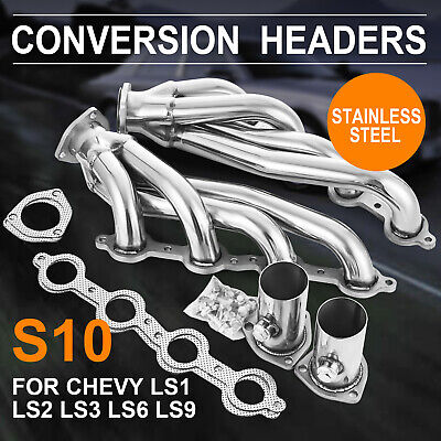 Set Swap S10 Conversion Headers For Chevy LS1 LS2 LS3 LS6 LS9 LS Engines 5.3 6.0