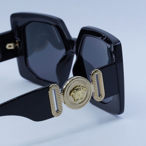 Pre-owned Versace Ve4478u Gb1/87 Black/dark Grey 55-17-140 Sunglasses In Gray
