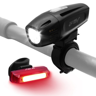 Super Bright Bike Light Set USB Rechargeable - Headlight & Taillight, Waterpr...