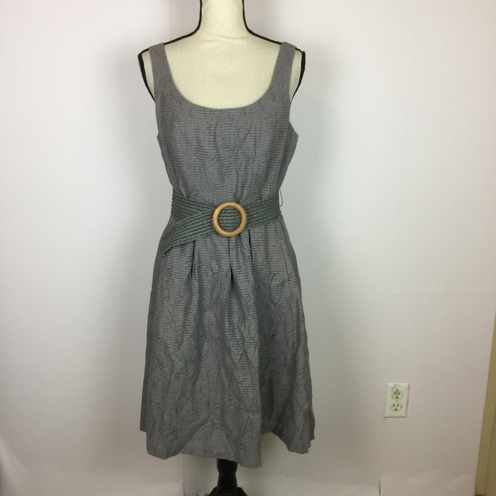 Nine West A-line Dress Size 10 Womans Gray Sleeveless Scoop