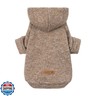 Fitwarm Knitted Dog Hoodie Sweater, Winter Clothes for Small Dogs Boy Girl, Lightweight Pet Hooded Sweater, Heather Khaki, Small