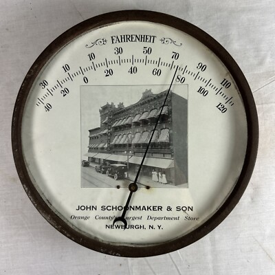 JOHN SCHOONMAKER & SON Department Store NEWBURGH N.Y. ADVERTISING THERMOMETER