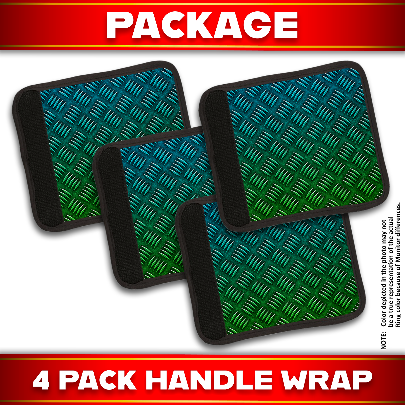 Metal Green Color Neoprene Luggage Handle Wrap ( Pack of 4)