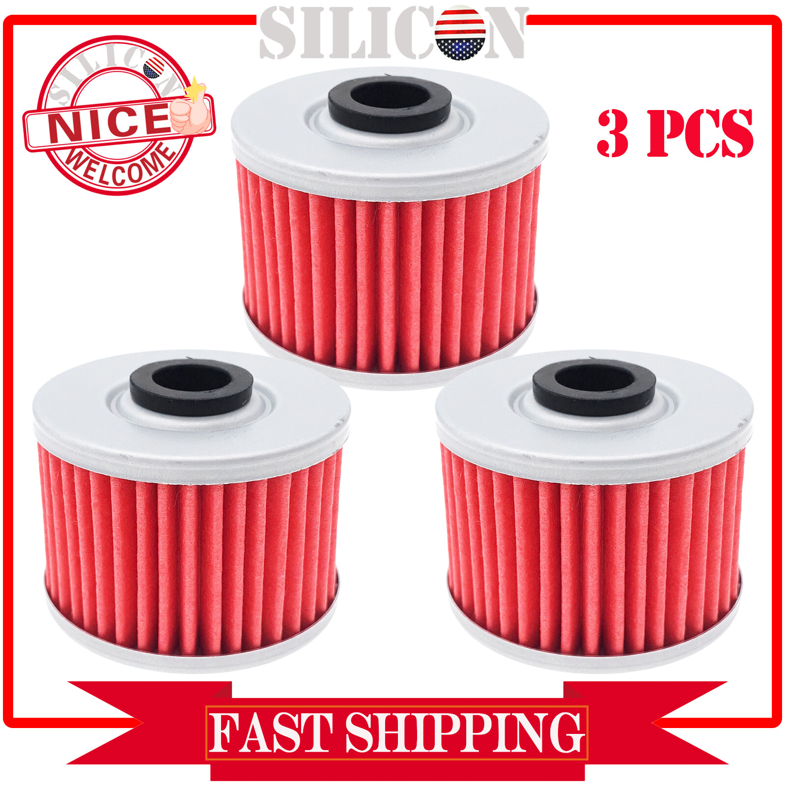 For 15-22 Honda Pioneer 500/Pioneer 520 SXS500 SXS520 HF113 Oil Filters (3) Pack