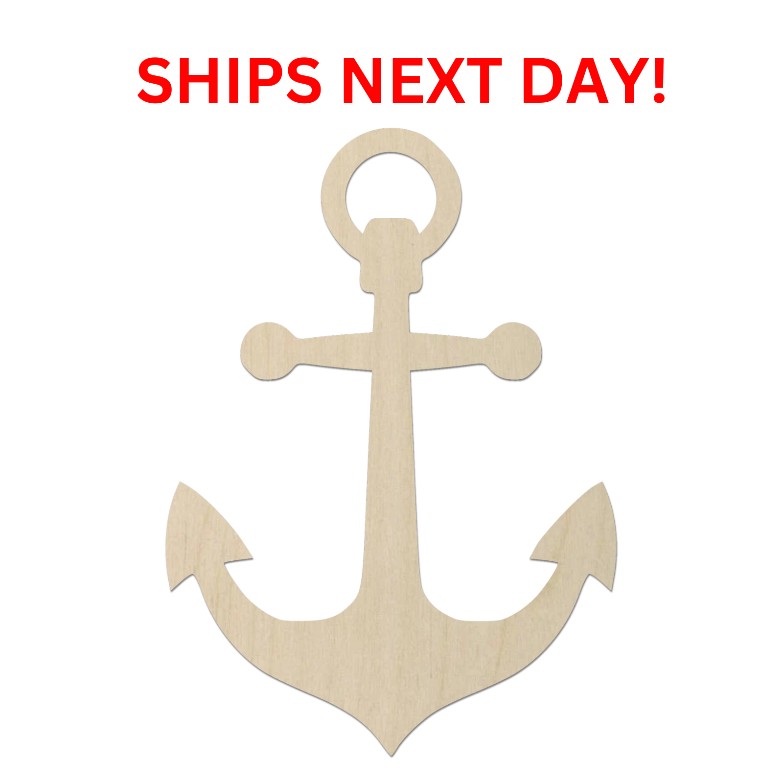 Anchor Laser Cut Out Wood Shape - Craft Supply - Wooden Cutout