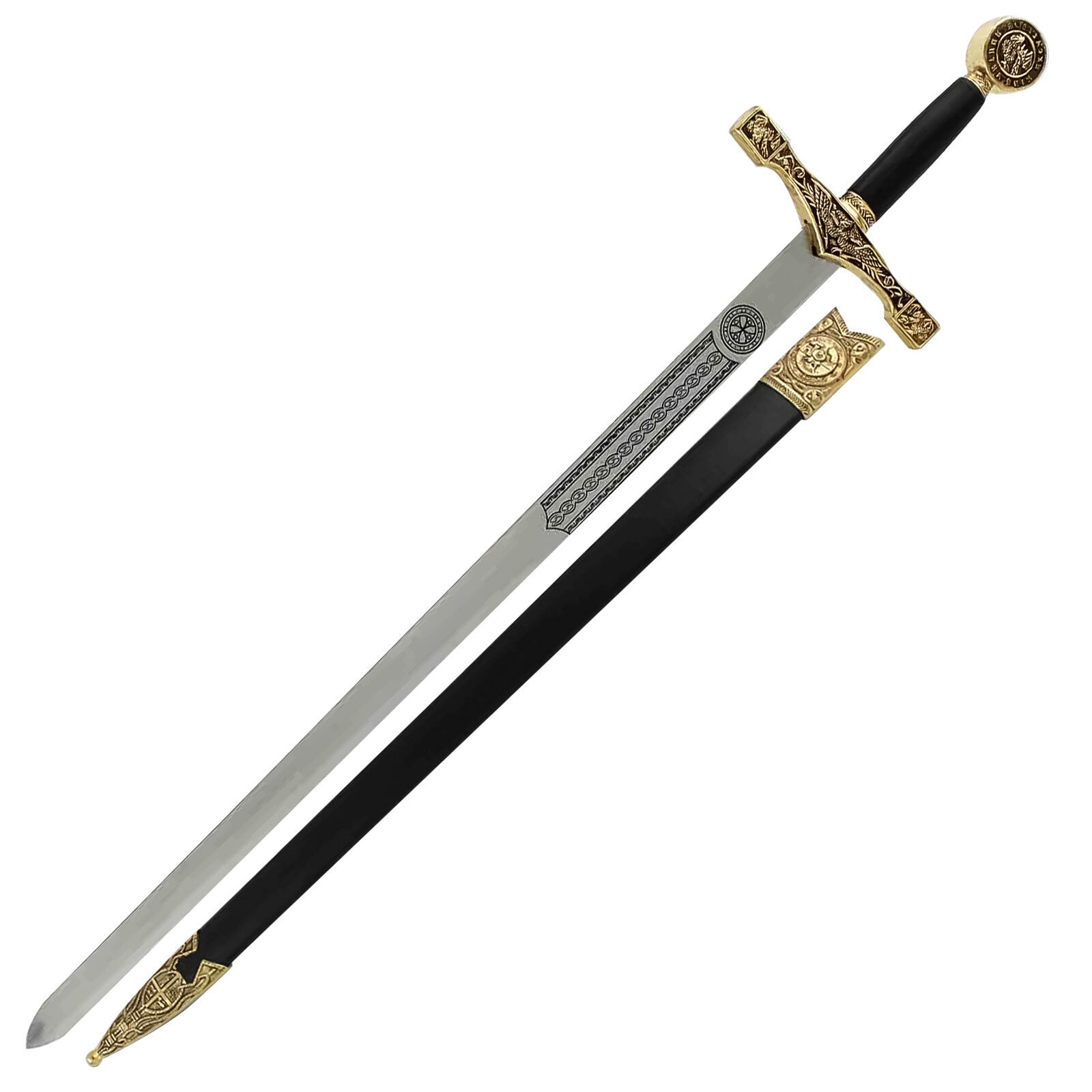 King Arthur Excalibur Longsword - Replica Medieval Knights Sword Gold-Anodized | eBay King Arthur Excalibur Longsword - Replica Medieval Knights Sword Gold-Anodized | eBay
