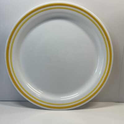 Set of 4 VTG Corelle By Corning Citrus Dinner Plates 10.25'' Yellow Band~USA