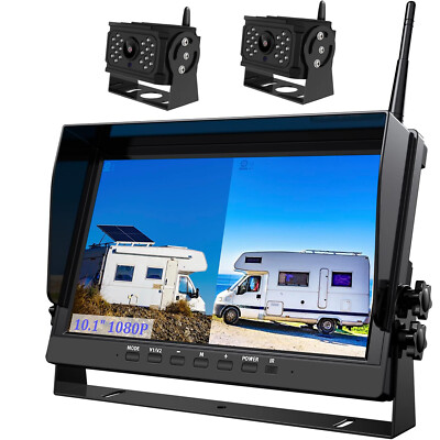 10'' Wireless Backup Camera System 1080P DVR Monitor for RV/Truck/Trailer/Camper