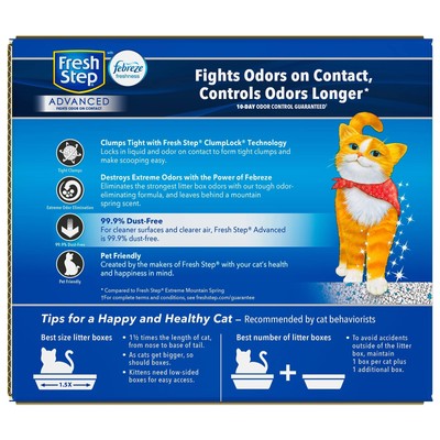 Fresh Step Clumping Cat Litter, Advanced, Extreme Mountain Spring Odor Contro...
