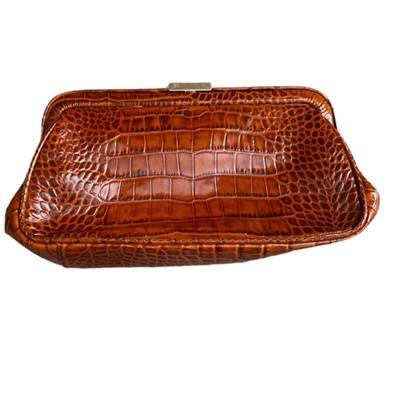 NWT Francesco Biasia Embossed Crocodile Leather Clutch