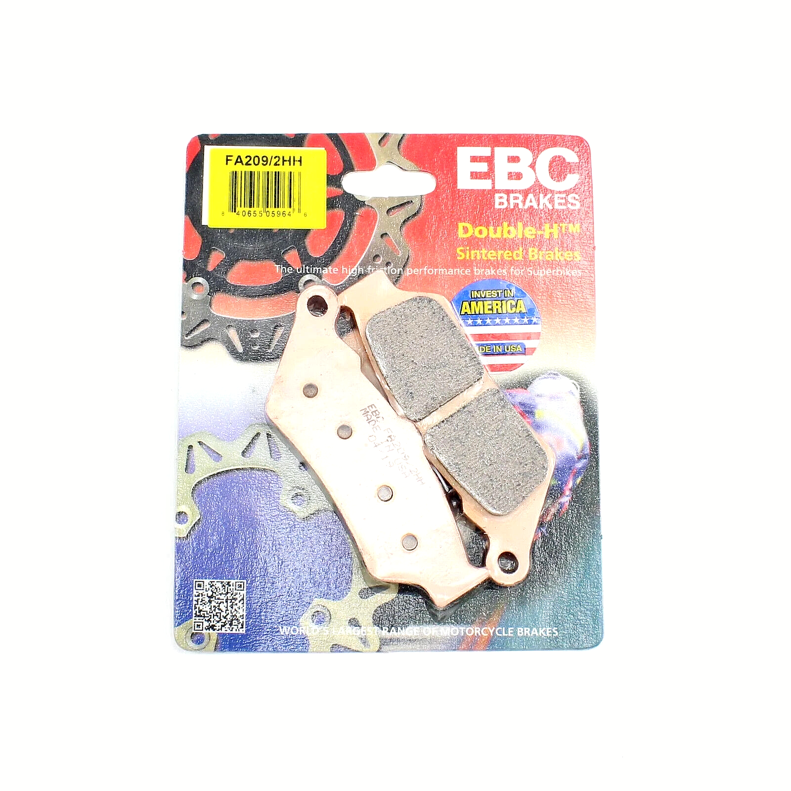 EBC FA209/2HH Double-H Sintered Motorcycle Brake Pads-1 Pair