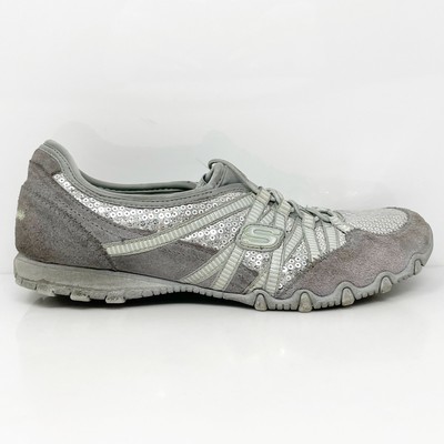 

Skechers Womens Bikers Flashy 22412 Серые повседневные кроссовки, размер 6,5, Серый, Bikers Flashy