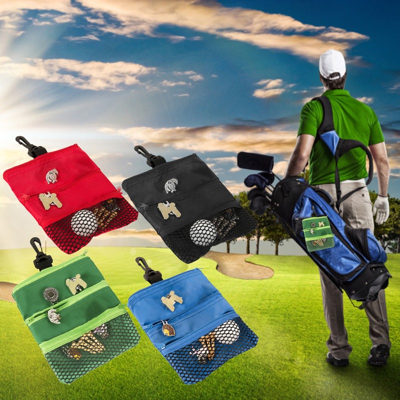 Storage Pouch Bag Clip Valuable Golf Tee Pouch Bag Holder