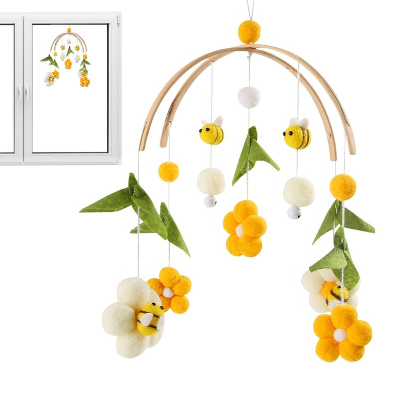 Baby Mobile Bell Hanging Crib Mobile Bee Flower Nursery Crib Cot Mobile Toy