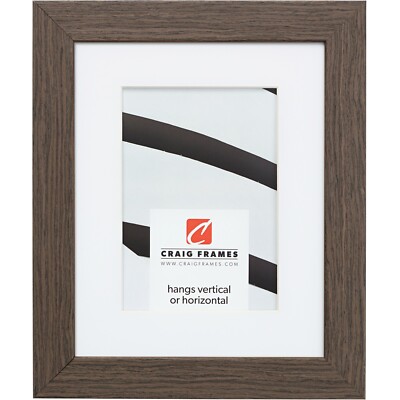 Craig Frames Farmhouse Essentials,1.25'' Mocha Brown Picture Frame With a Mat