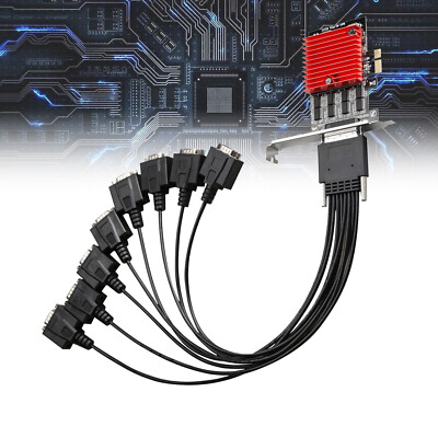 RS232 Serial Port 8-Port PCIE Serial Expansion card Expansion Adapter Riser Card