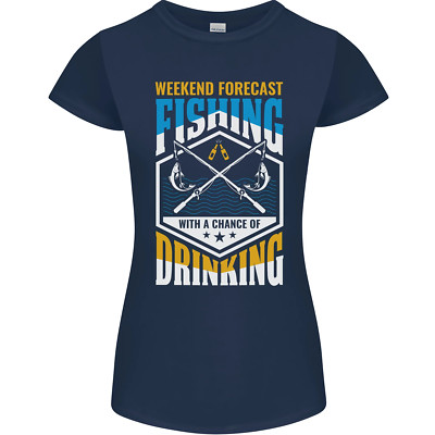 Weekend Fishing Funny Alcohol Beer Womens Petite Cut T-Shirt