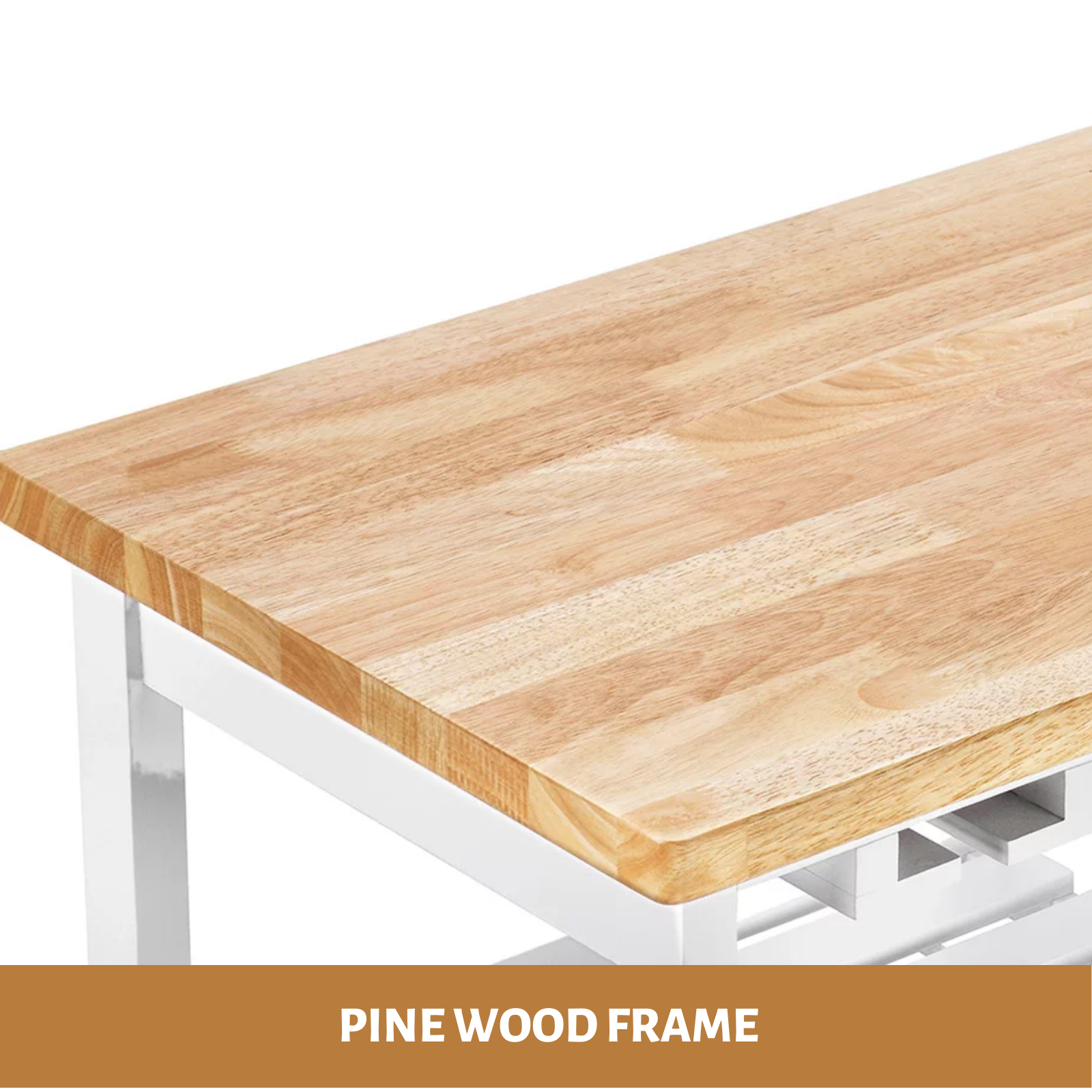 Portable Kitchen Cooking Workbench Trolley Island Wooden Bench
