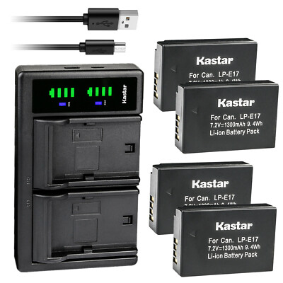 Kastar Battery LTD2 USB Charger for Canon LP-E17 Canon EOS 200D EOS 250D Camera