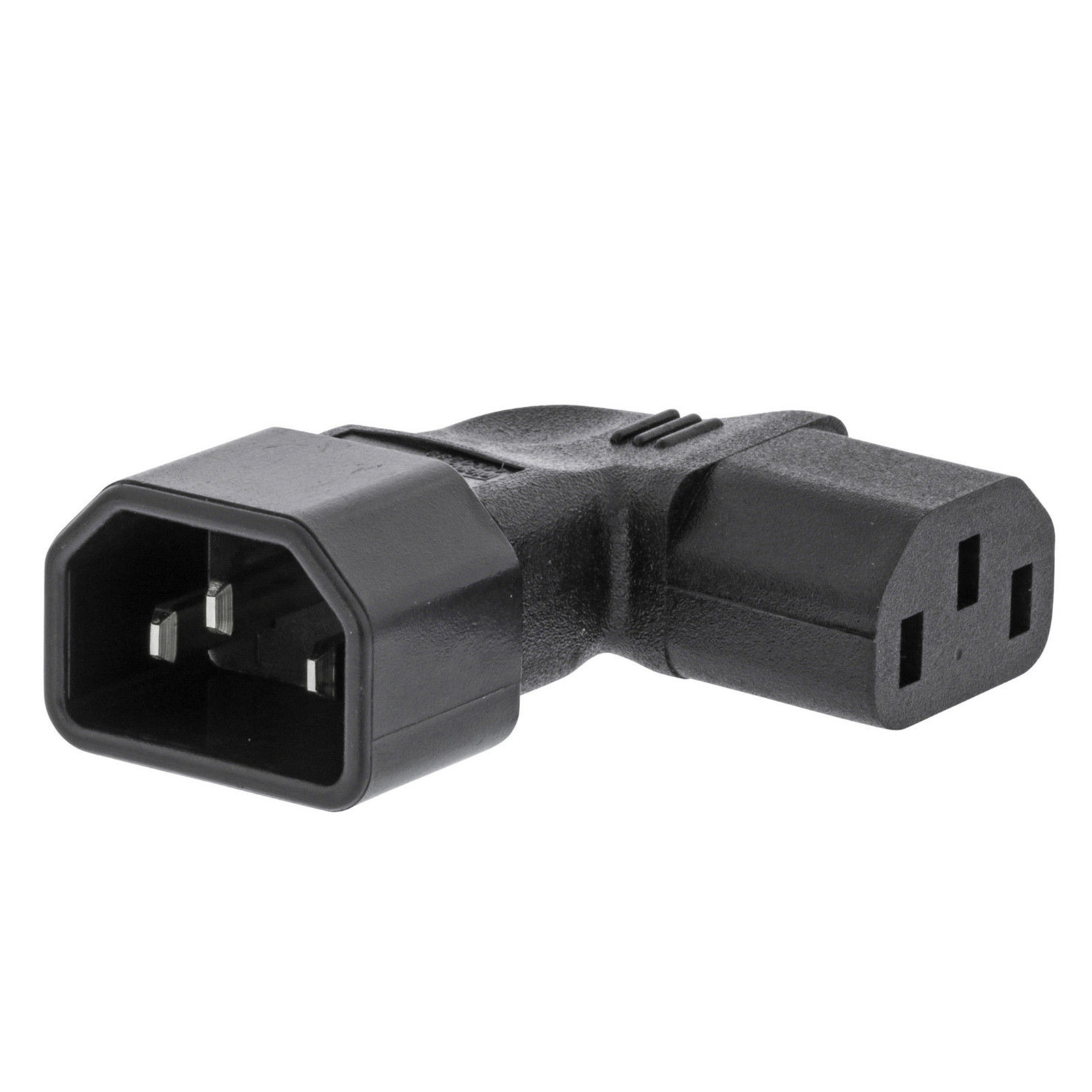Travel IEC320-C13 Male to C14 Female 90 Degree Right Angle Angled Power Adapter