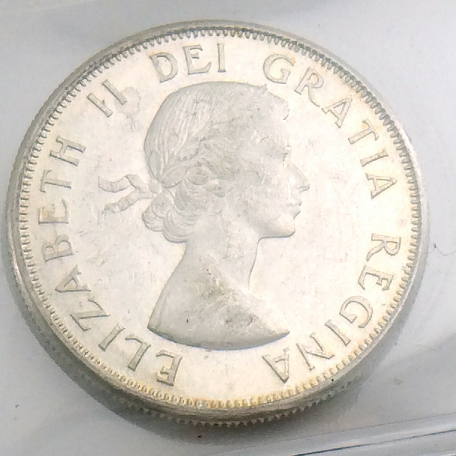 ICCS Graded Mint State 63 Canada 1964 Fifty 50 Cent Cameo Half Dollar Coin I884