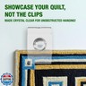 Quiltera® Quilt Hangers for Wall for Display, Tapestry Hangers, Clips for Rug and Blanket, Wall Clips for Hanging, Quilt Rack Clamps (4 pcs, Clear)