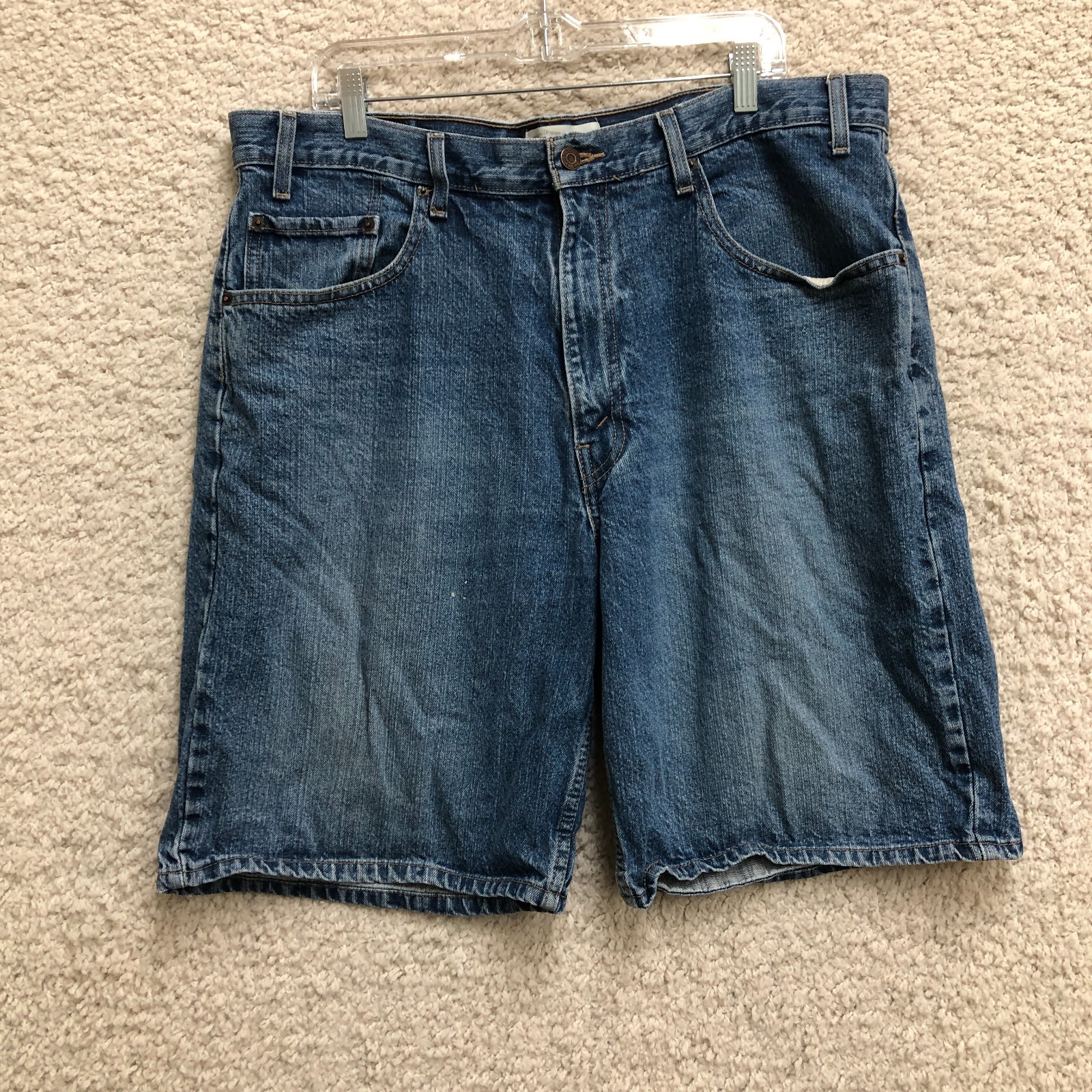 VINTAGE Levi Strauss Signature Shorts 38 Mens Blue Denim Loose Fit Bermuda Jorts
