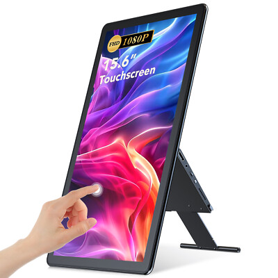 Touchscreen 15.6'' 1080P Portable Monitor FHD w/Rotating Bracket For SAMSUNG DEX