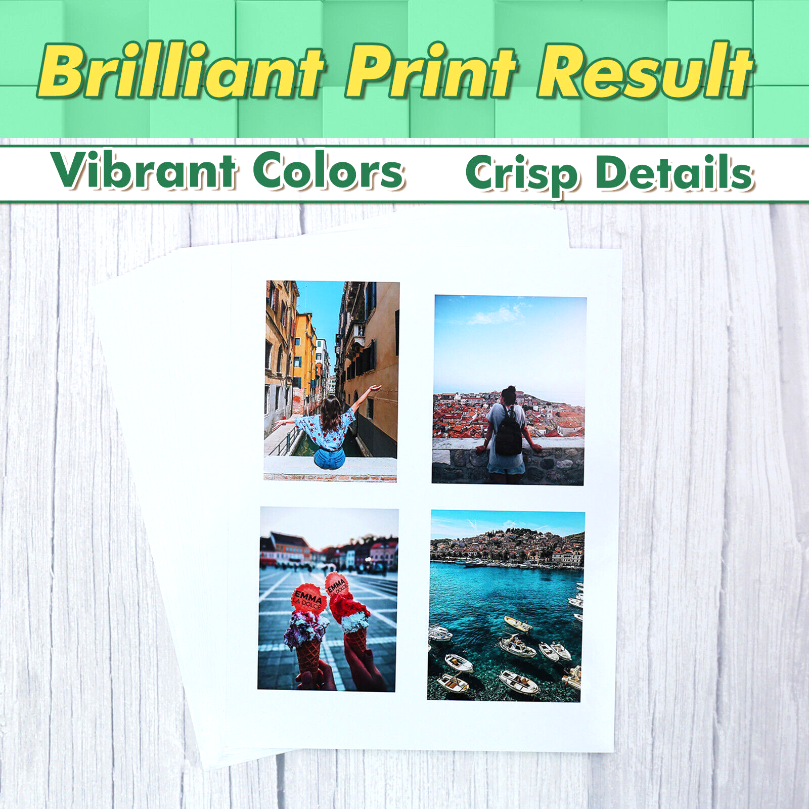 100 Sheets Koala Glossy Sticker Paper 8.5x11 Photo Inkjet + Laser Printers 36lb