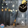 Macarrie 24 Packs Flameless Taper Candles Battery Operated Fake 11 Inch Long Candlelight LED Flameless Candlesticks Flickering Tapered for Christmas Church Prayer New Year Wedding(Black)