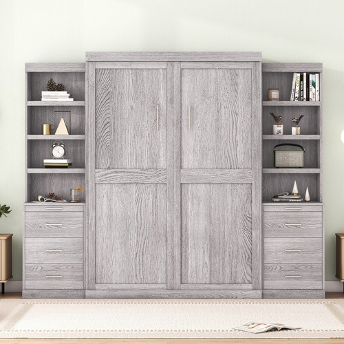 With Storage Shelves And Drawers, Gray