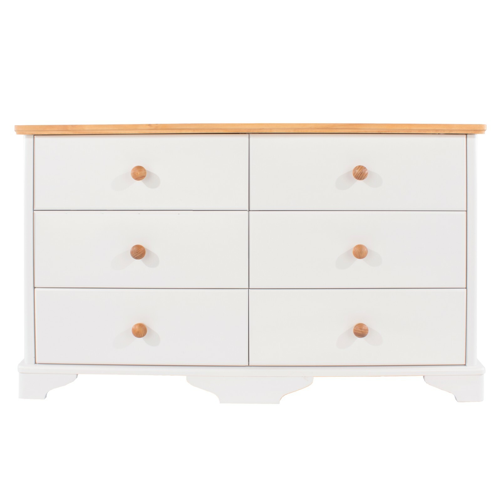 White Painted Pine Wood Assembled Bedroom Furniture Chest Of 6