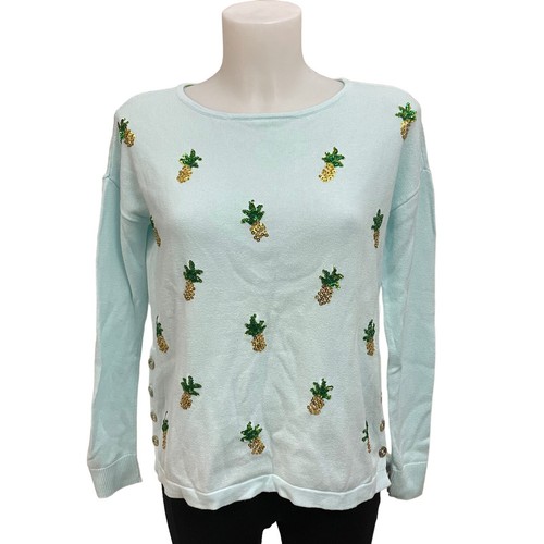 Lilly Pulitzer mint green pineapple sequin embellished