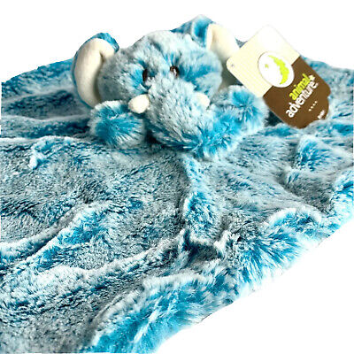 Elephant Plush Lovey Security Blanket Baby Shower Gift Blue Small 12  NWT