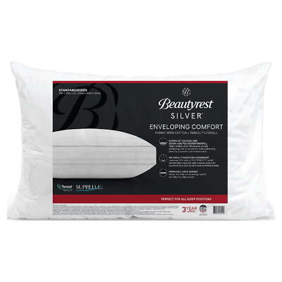 Silver Enveloping Comfort Down Alternative Bed Pillow , Standard/Queen, 2 Pack