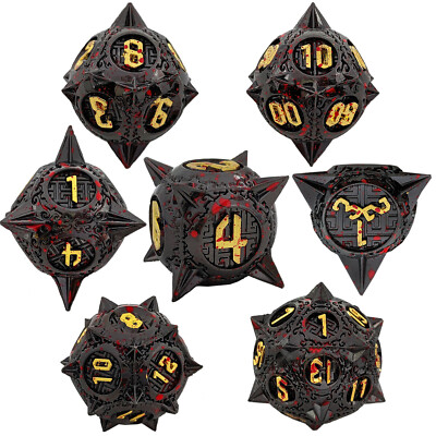 Star Meteor Hammer Series Dice 7 Pcs Set Metal Game Dice D4-D20 Dungeons&Dragons
