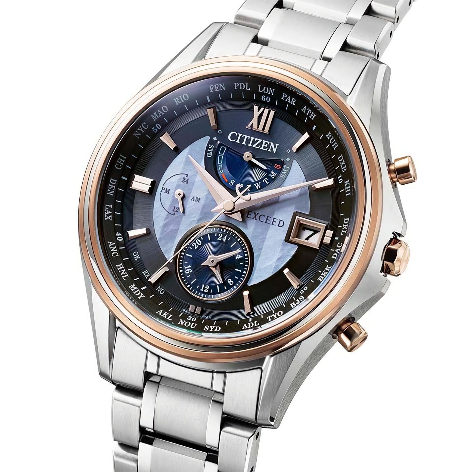Pre-owned Citizen Exceed At9134-76f Photovoltaic Eco-drive Titanium Watch Limited 300 Pcs