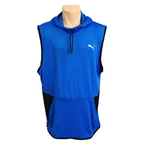 

Мужская футболка Puma Pivot SLVS, размер , большая активная тренировочная рубашка без рукавов #5301, Синий, Puma Drycell