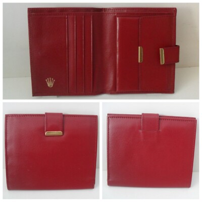 Rolex Wallet Card Holder Authentic Rolex Red Bi-Fold Wallet 0060.02.34 BRAND NEW