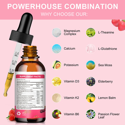 Magnesium Glycinate Supplement 2000mg Magnesium Glycinate Liquid Drops