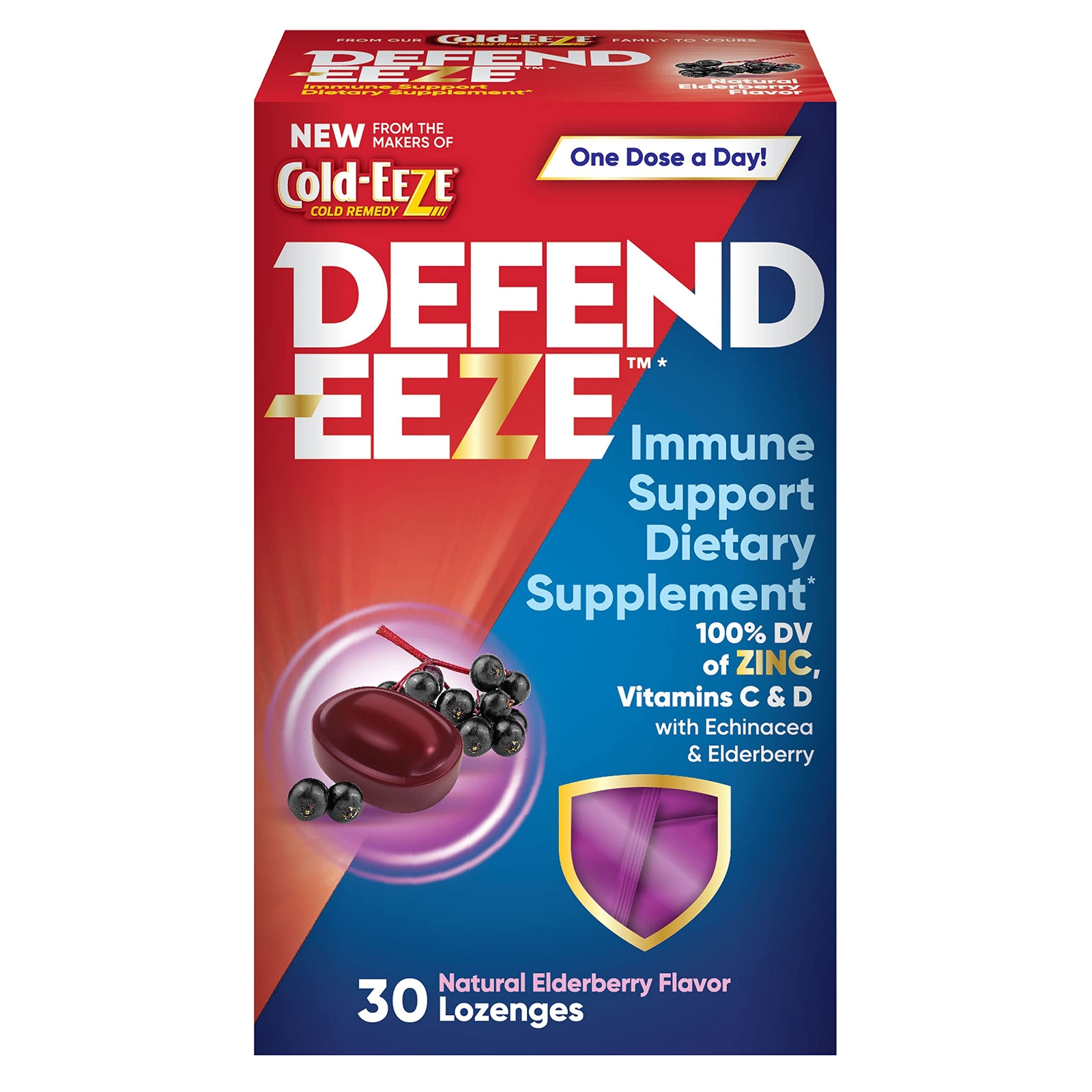 Defend-EEZE Immune Support Dietary Supplement Lozenges Elderbe...