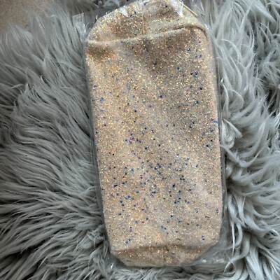 tarte Glam To Go Makeup Bag Gold & Glitter w/ stars - Zip closed NIP