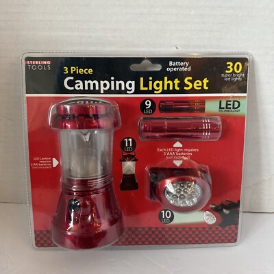 STERLING TOOLS 3 PIECE CAMPING LIGHT SET GREAT FOR CAMPING AND FINDING BIGFOOT!
